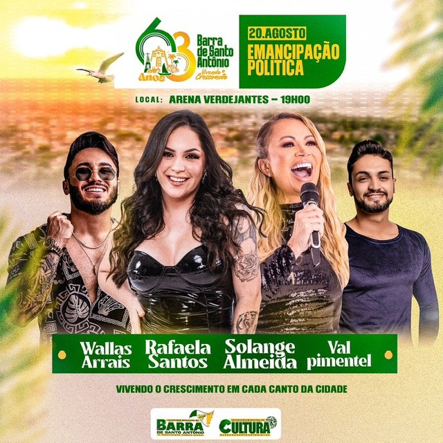 Notícia, Barra de Santo Antônio: O Dia do Evangélico será comemorado com  shows nesta quarta-feira (1).